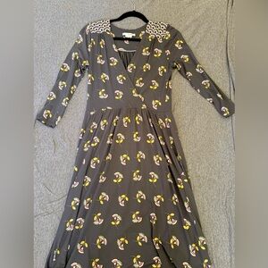 Boden Faux wrap dress, midi sz 4